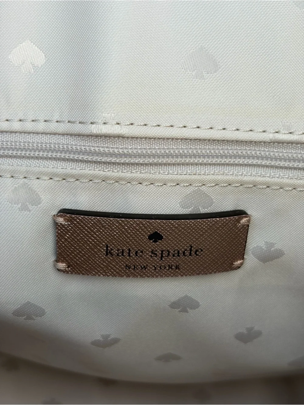 Kate Spade New York Rose Gold Glitter Zip Top Tote Shoulder Bag